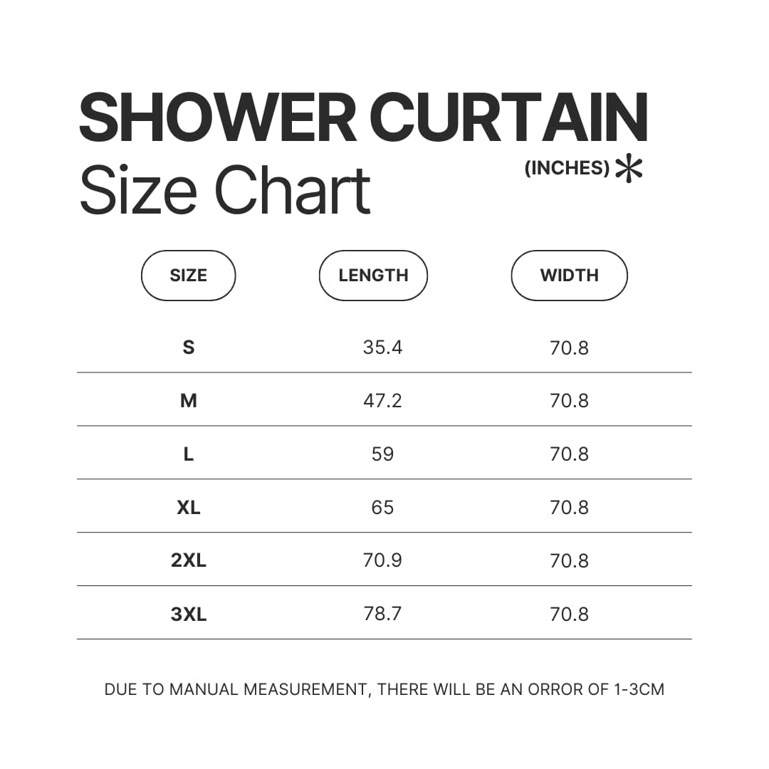 Shower Curtain Size Chart - Alan Wake Store